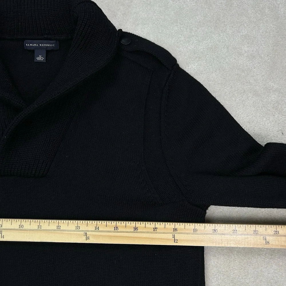 Banana Republic 100% Wool Sweater Men's Medium Shawl Collar Pullover Heavy